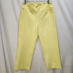 SC Montreal Cropped Yellow Stretchy Pull-On Capri Pants, Size 8
